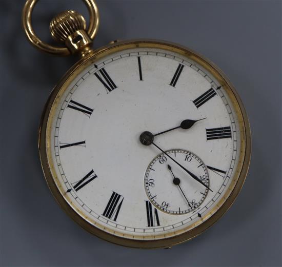An 18ct gold-cased open face pocket watch, the movement by S. Nicholl, Belfast, No. 35532